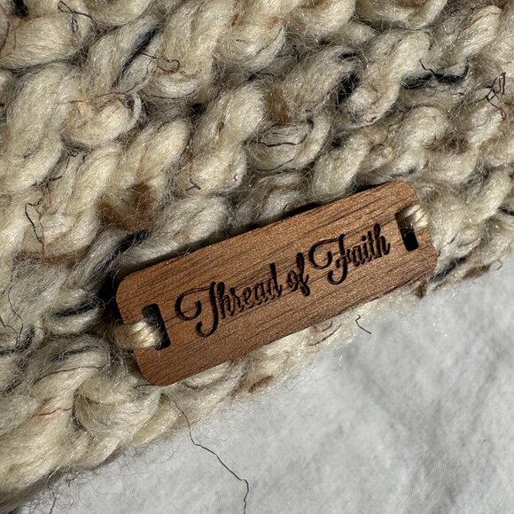 Hand Knit Wool Headband Earwarmer Oatmeal - Picture 6 of 7